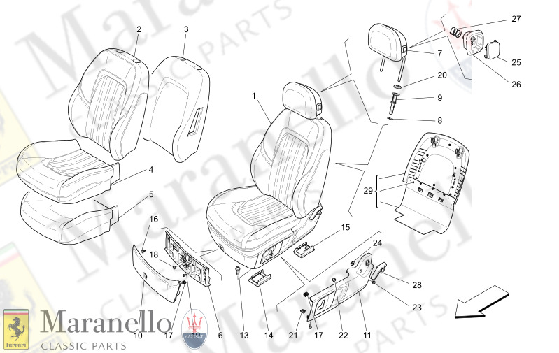 09.40 - 1 FRONT SEATS TRIM PANELS