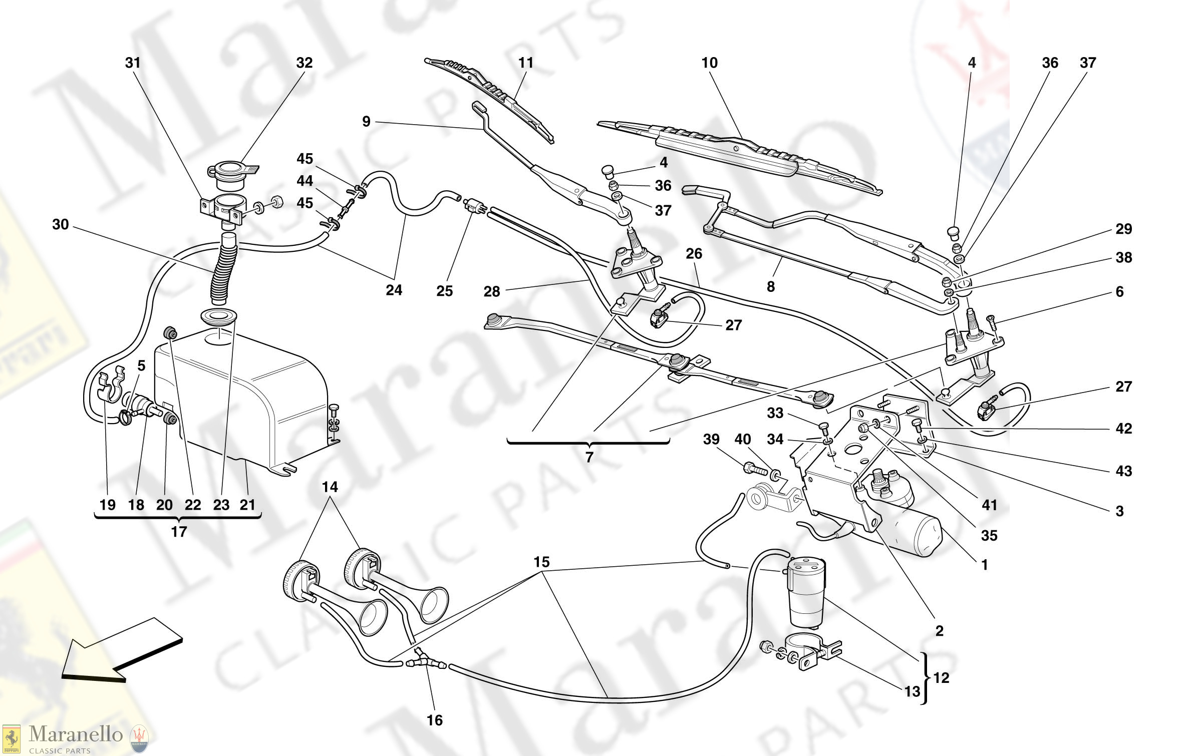 132 - Windshield Wiper, Washer And Horns