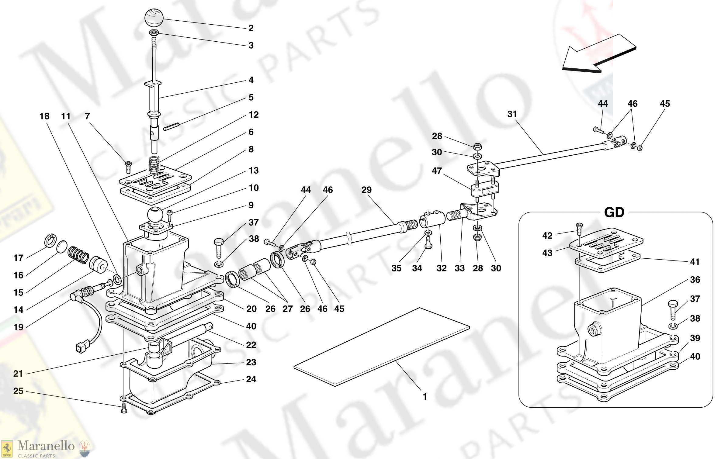 038 - Outside Gearbox Controls -Not For 456M Gta-