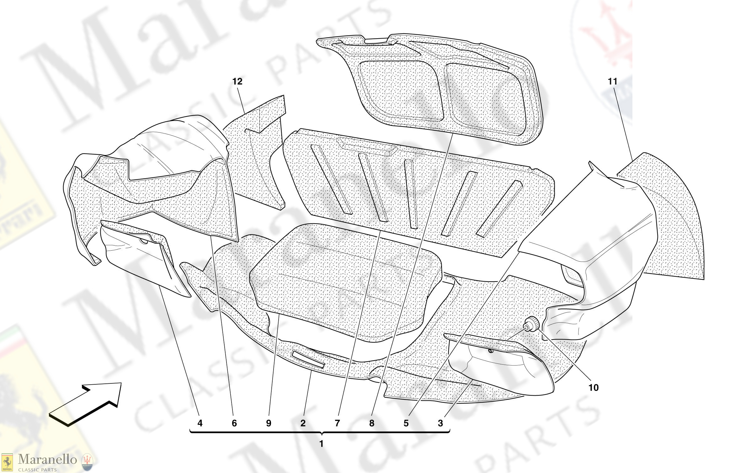 113 - Trunk Hood Upholstery -Valid For 456M Gta-