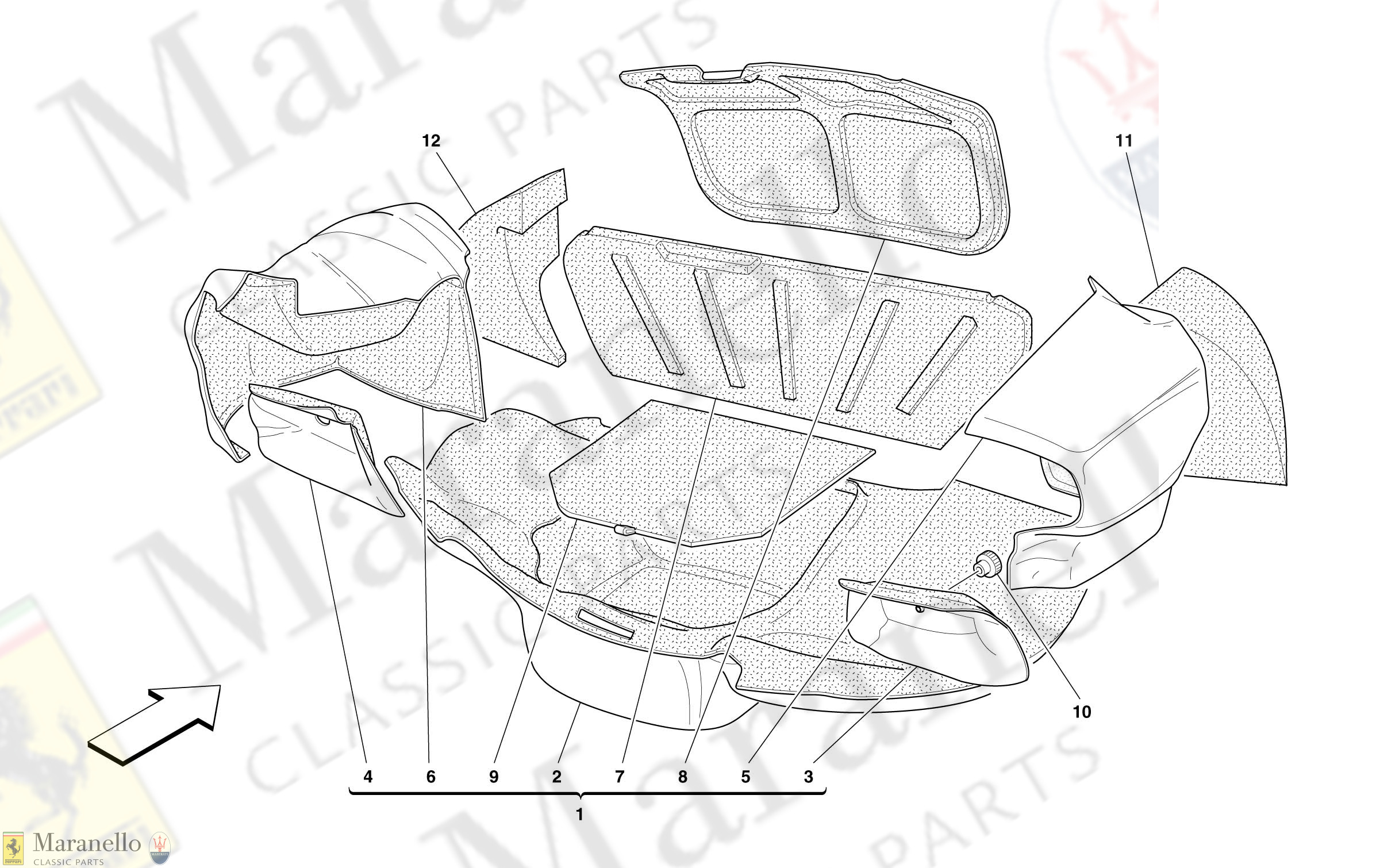 112 - Trunk Hood Upholstery -Not For 456M Gta-