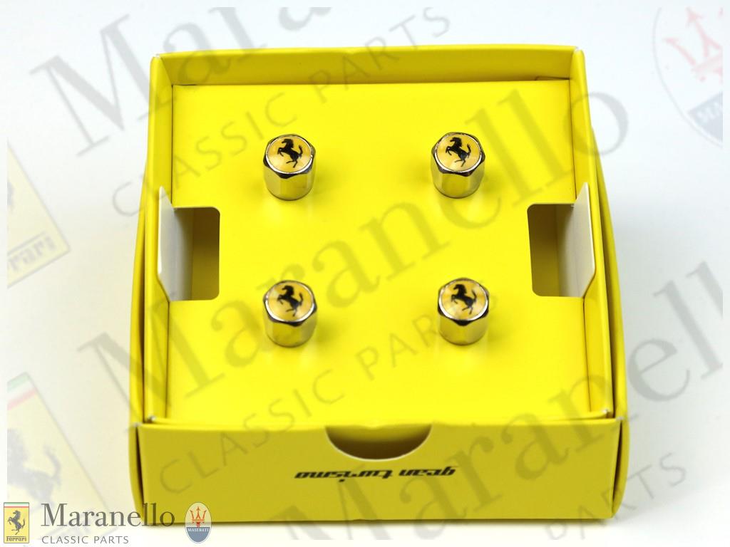 Yellow Hexagonal Tyre Valves Cap Kit