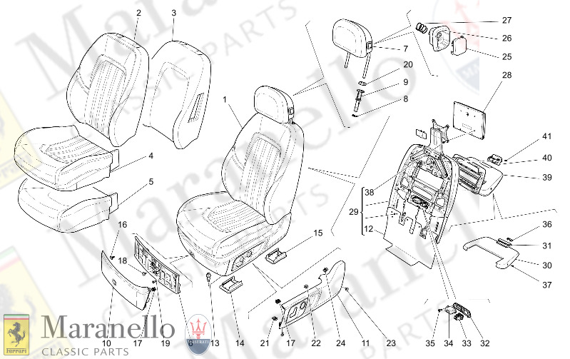 09.40 - 2 FRONT SEATS TRIM PANELS      Available w