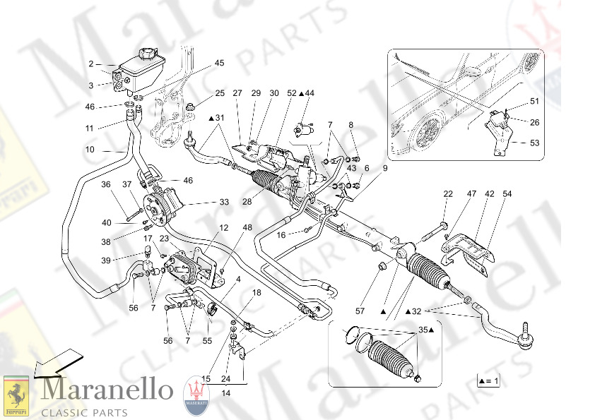 05.10 - 4 STEERING RACK AND HYDRAULIC STEERING PUM