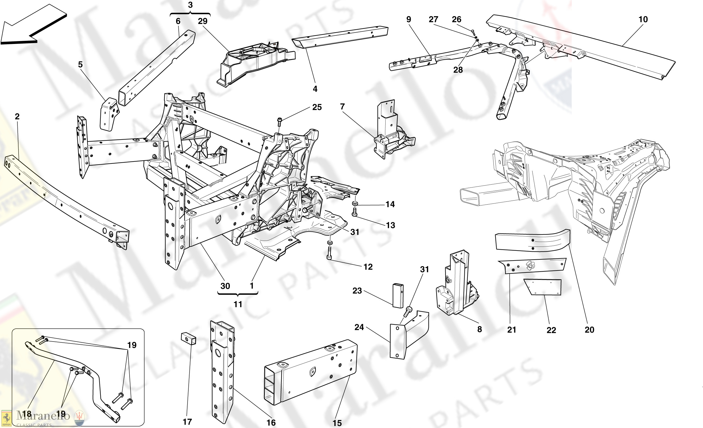 106 - FRONT STRUCTURES AND CHASSIS BOX SECTIONS -Applicable up to Ass.ly No. 103178-