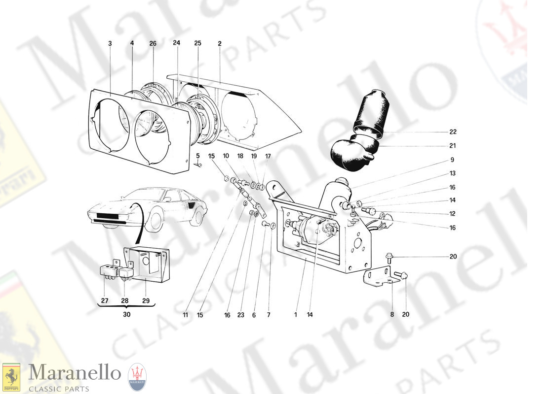 123 - Headlights Lifting Device And Headlights