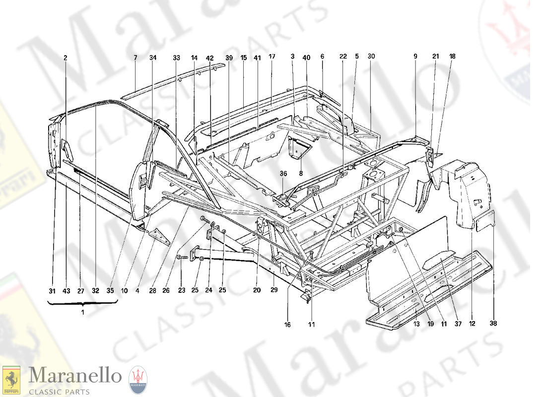104 - Body Shell - Inner Elements - 3.2 Mondial Coupe