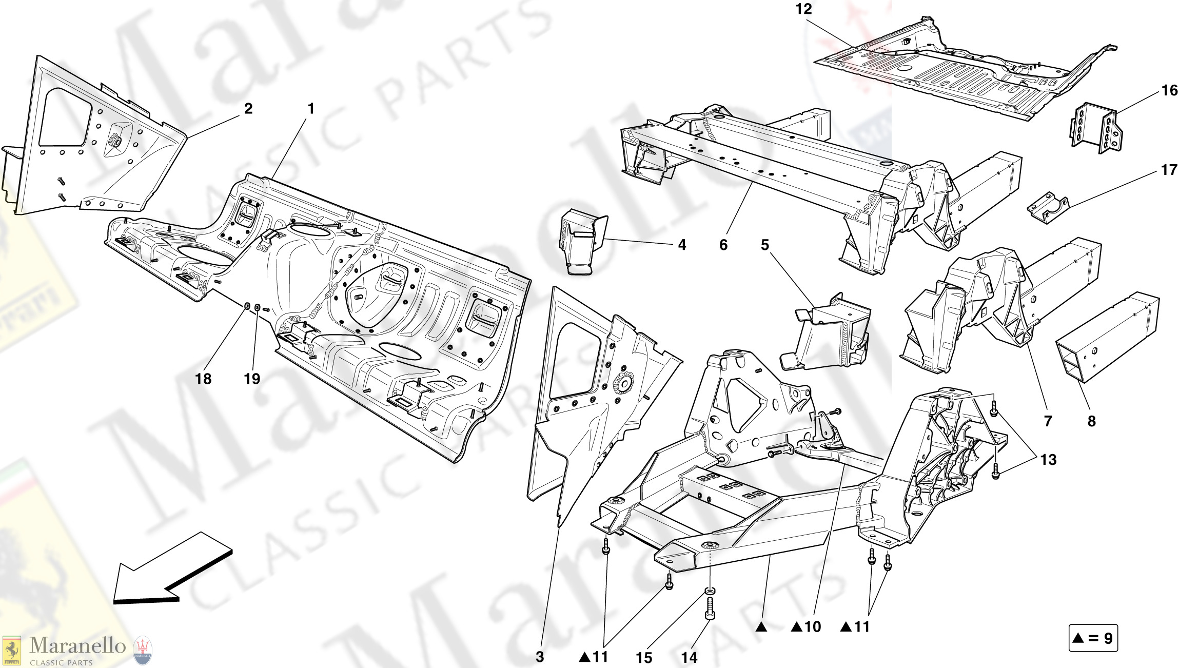 110 - REAR STRUCTURES AND CHASSIS BOX SECTIONS -Applicable up to Ass.ly No. 103178-
