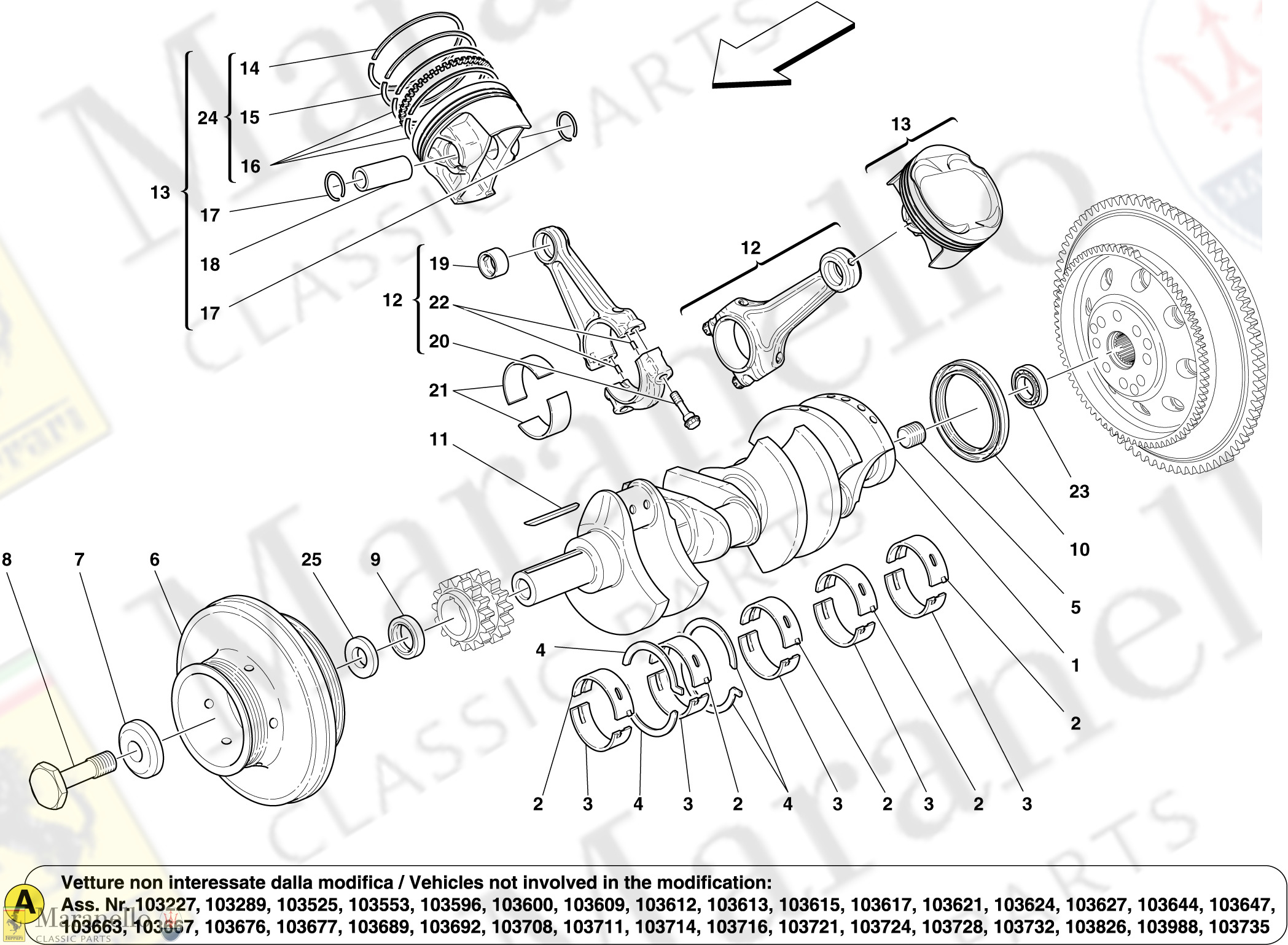 002 - Crankshaft, Connecting Rods And Pistons