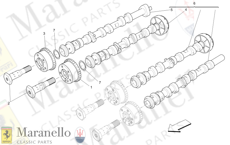 01.22 - 2 RH CYLINDER HEAD CAMSHAFTS