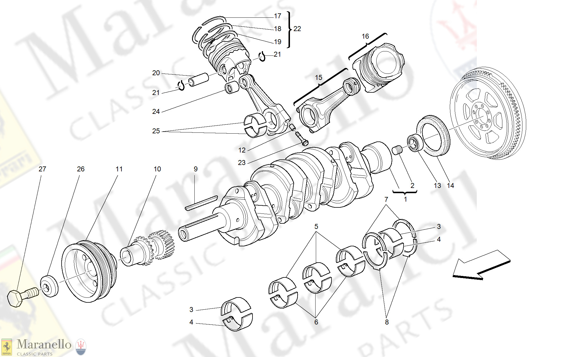 002 - Driving Shaft - Connecting Rods And Pistons