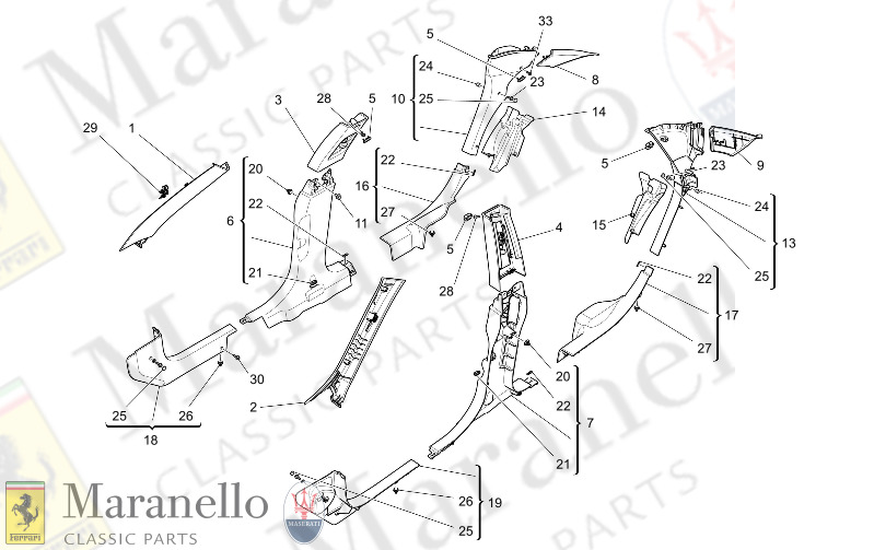 09.44 - 1 PASSENGER COMPARTMENT B PILLAR TRIM PANE