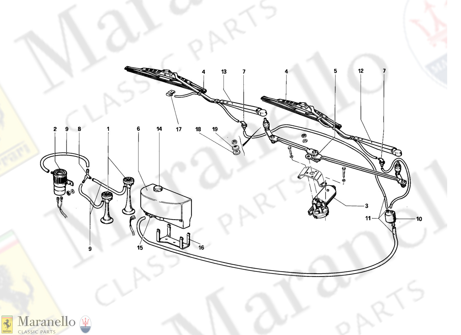 124 - Windshield Wiper, Washer And Horns