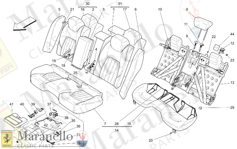 09.42 - 1 REAR SEATS TRIM PANELS       Not availab