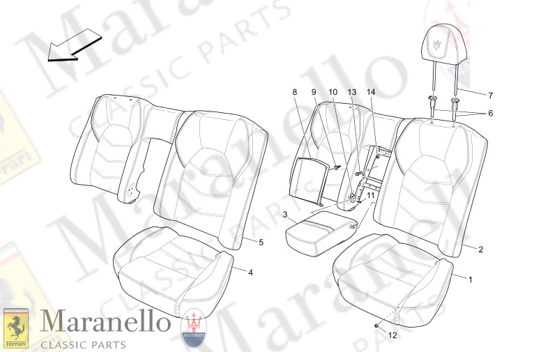 09.42 - 1 REAR SEATS TRIM PANELS      Available wi