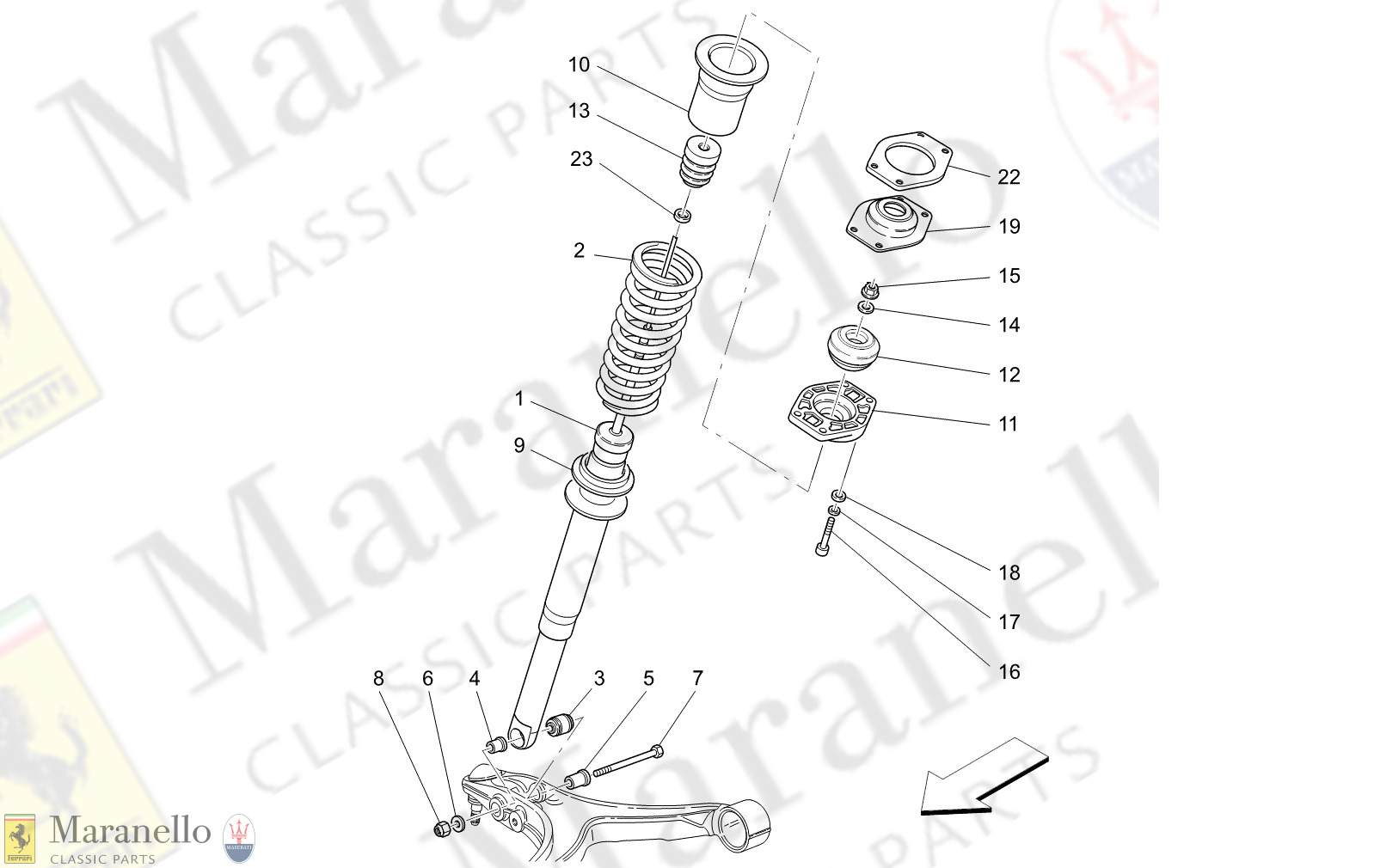 Maserati Part 306175 Front Shock Absorber Maranello Classic Parts 2515