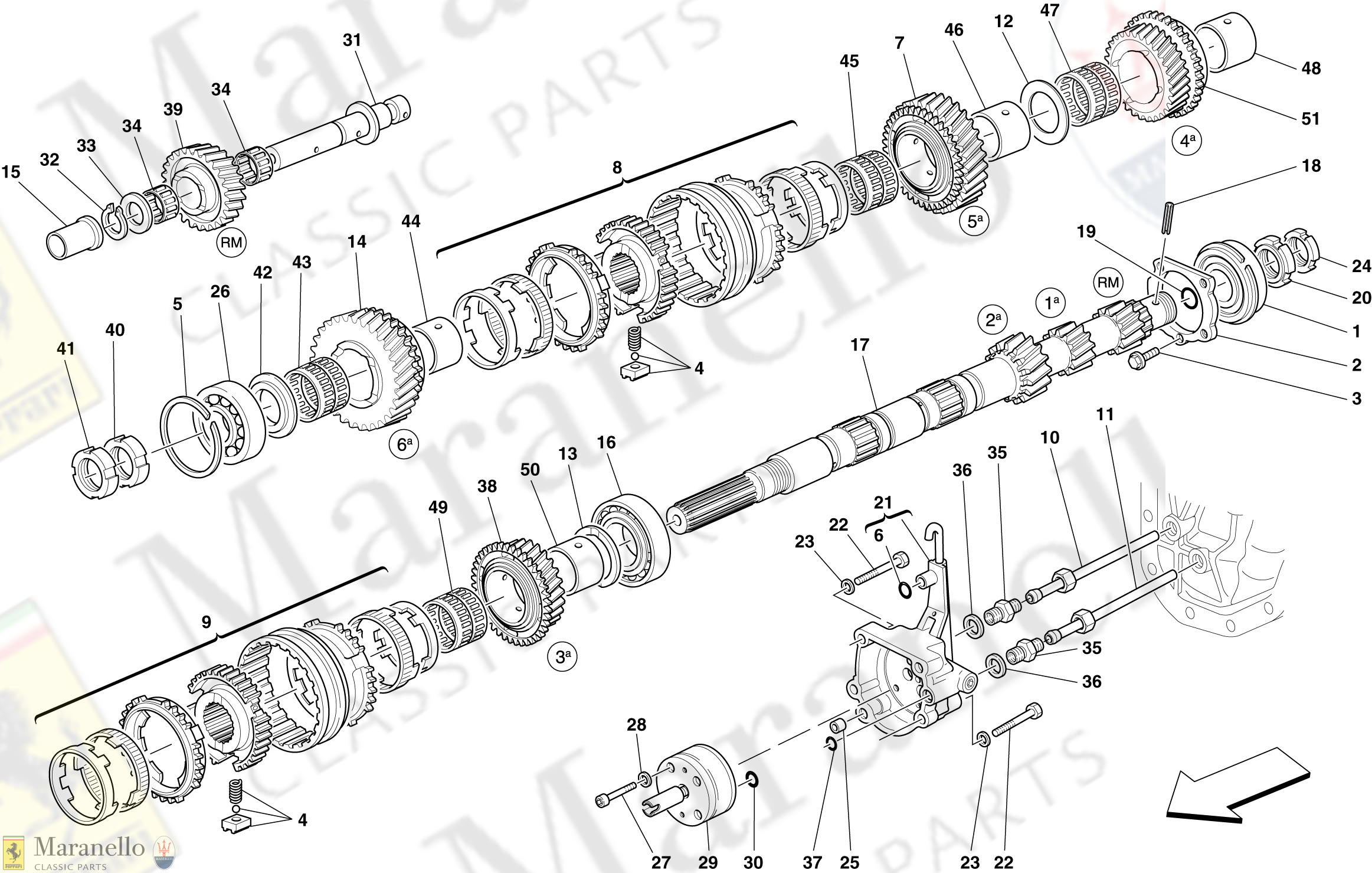 027 - Primary Gearbox Shaft Gears And Gearbox Oil Pump