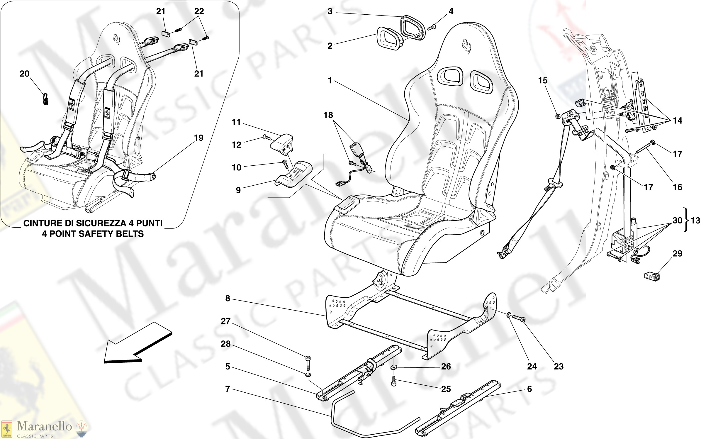 124 - Front Racing Seat - Rails And Mechanism -Not For Usa And Cdn-