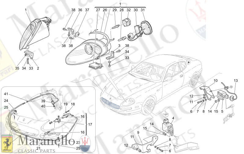 C8.33 - 2 LIGHT CLUSTERS       Available with Xeno Headlights and Headligts Washer