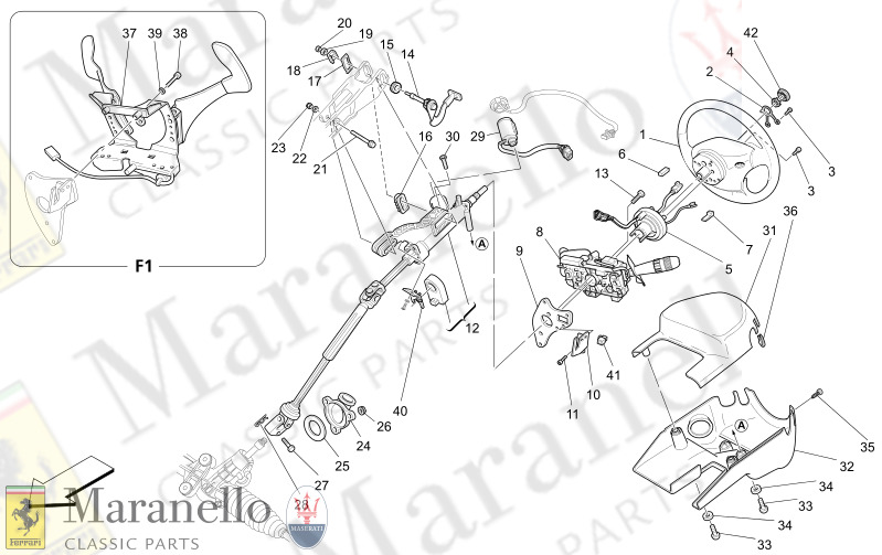 M5.00 - 1 STEERING COLUMN AND STEERING WHEEL UNIT