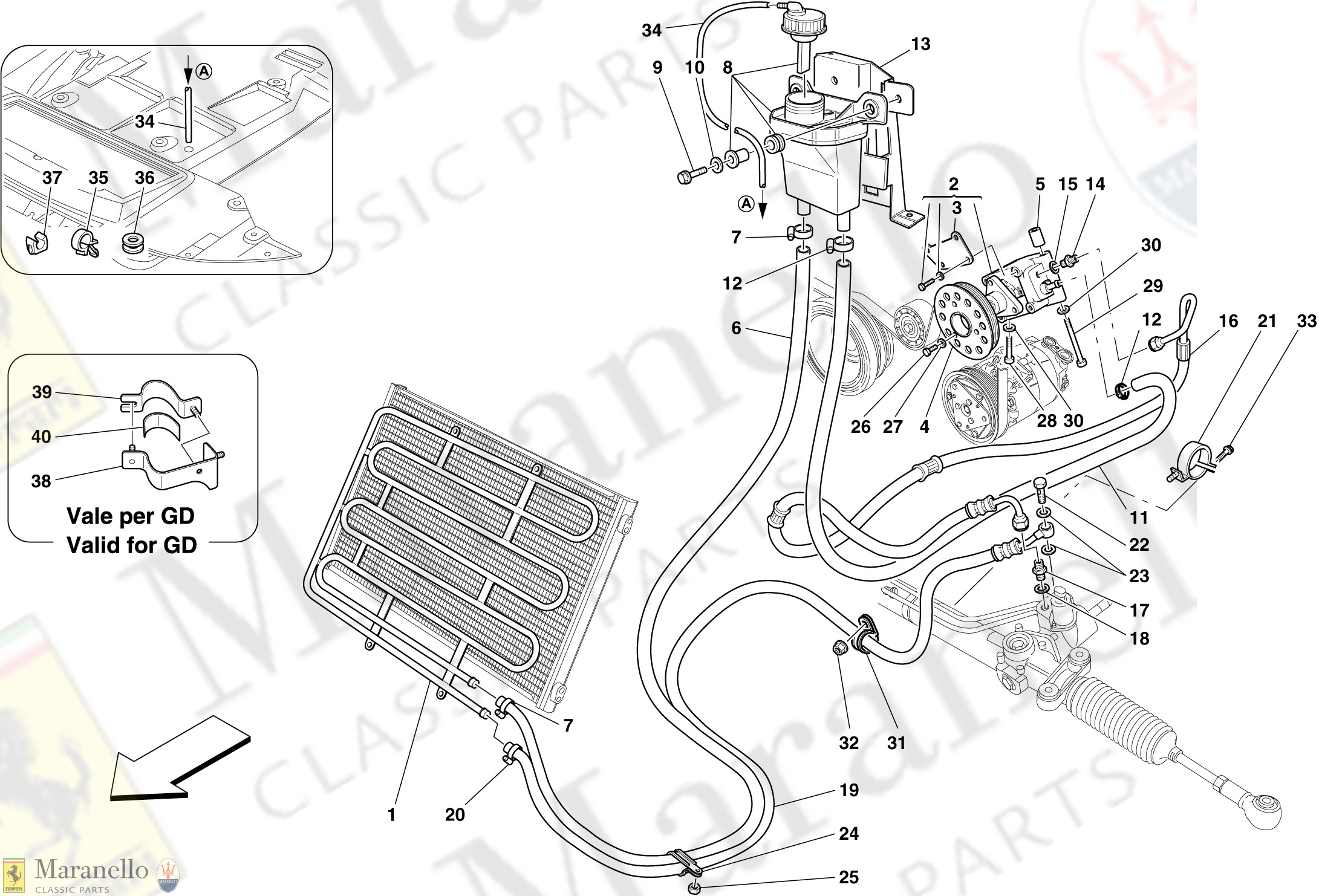 041 - Hydraulic Fluid Reservoir, Pump And Coil For Power Steering System