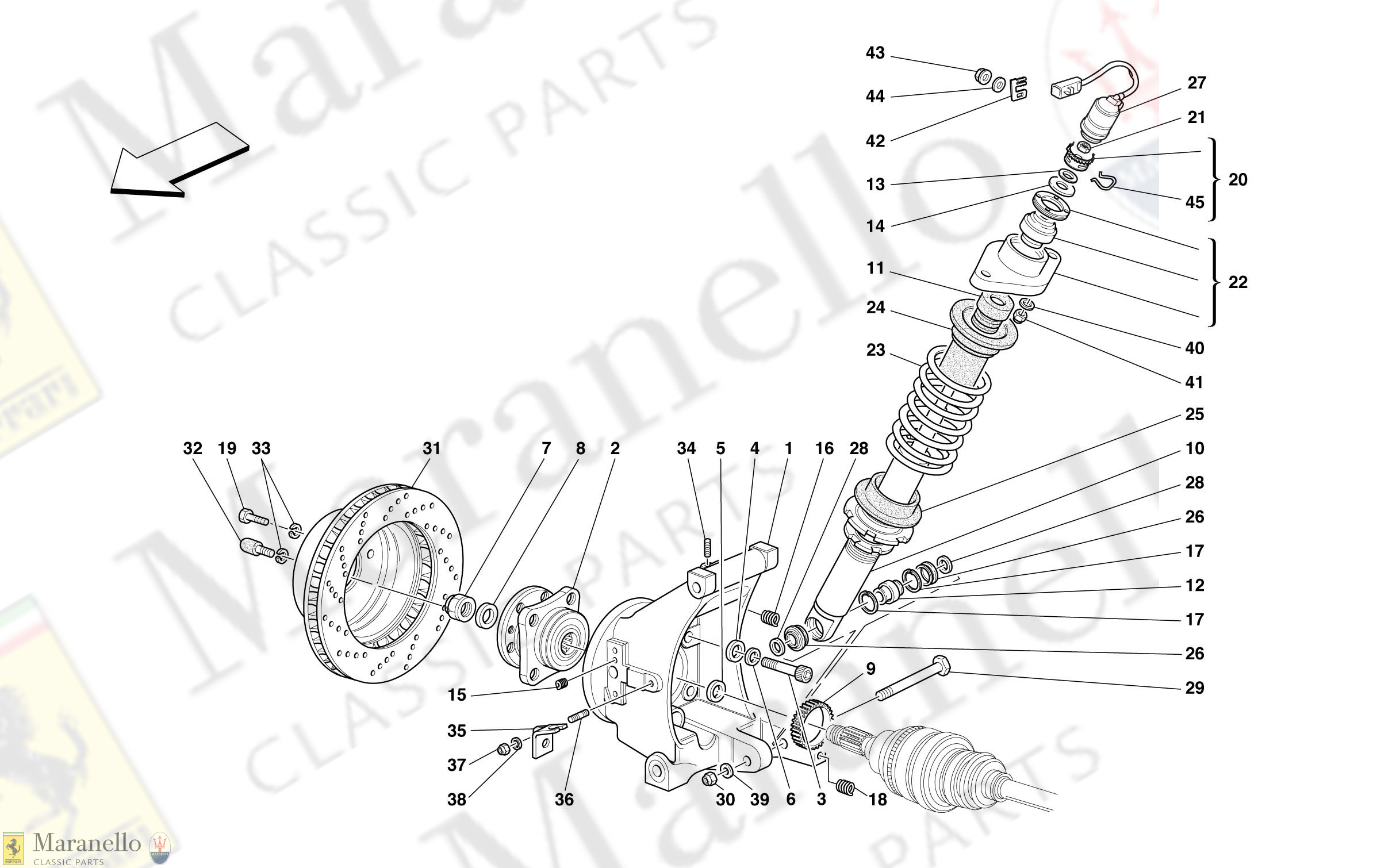 050 - Rear Suspension - Shock Absorber And Brake Disc