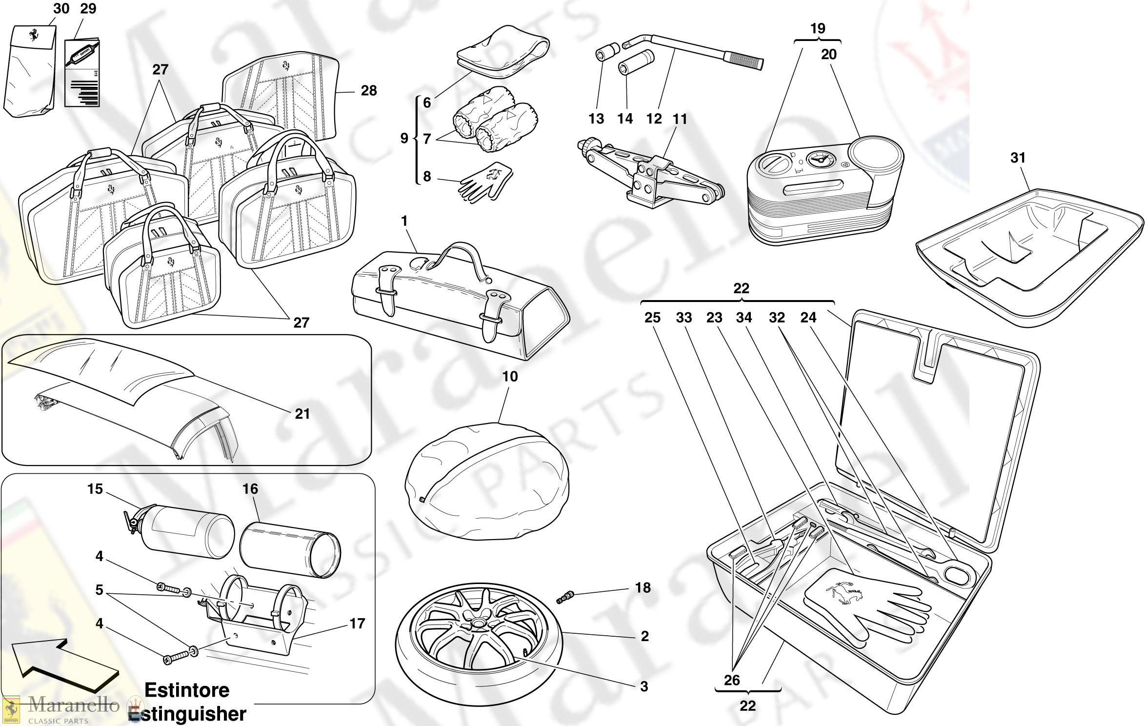 054 - TOOL KIT -Not for version with spare wheel-