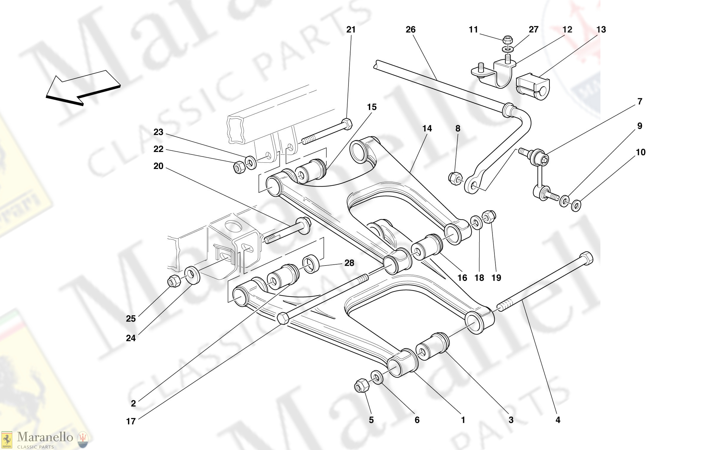 051 - Rear Suspension - Wishbones And Stabilizer Bar