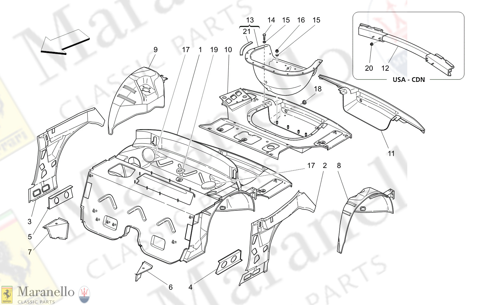 C9.05 - 11 - C905 - 11 Rear Structural Frames And Sheet Panels