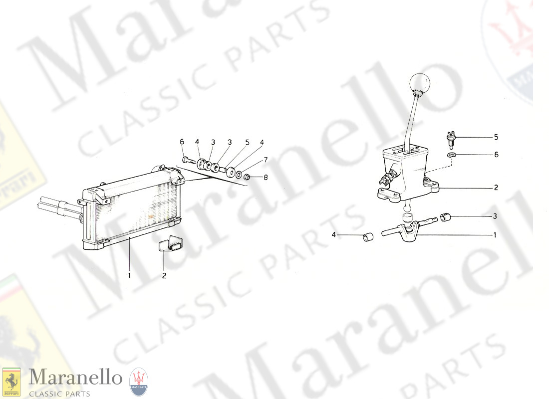 054 - Water Radiator - Gear - Lever Housing (U.S. 1976 Version)