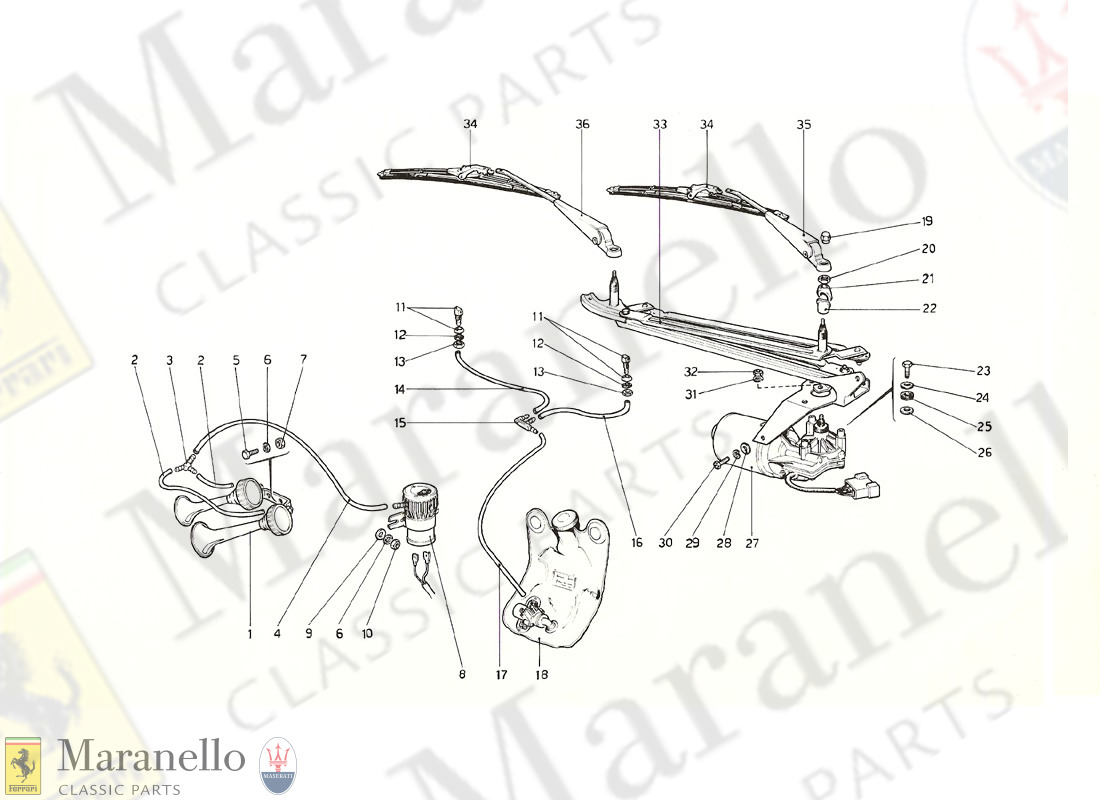 124 - Windshield Wiper, Washer And Horn