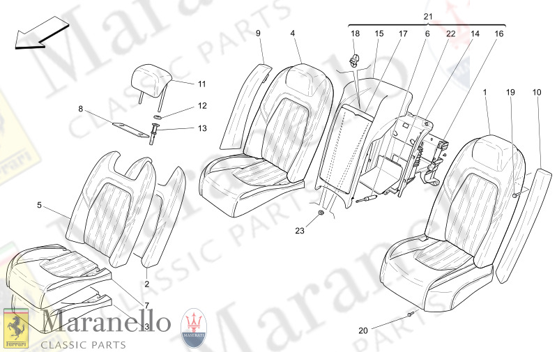 09.42 - 2 REAR SEATS TRIM PANELS      Available wi