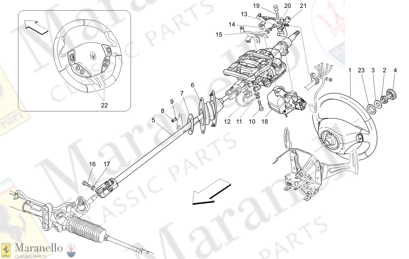 05.00 - 11 - 0500 - 11 Steering Column And Steering Wheel Unit