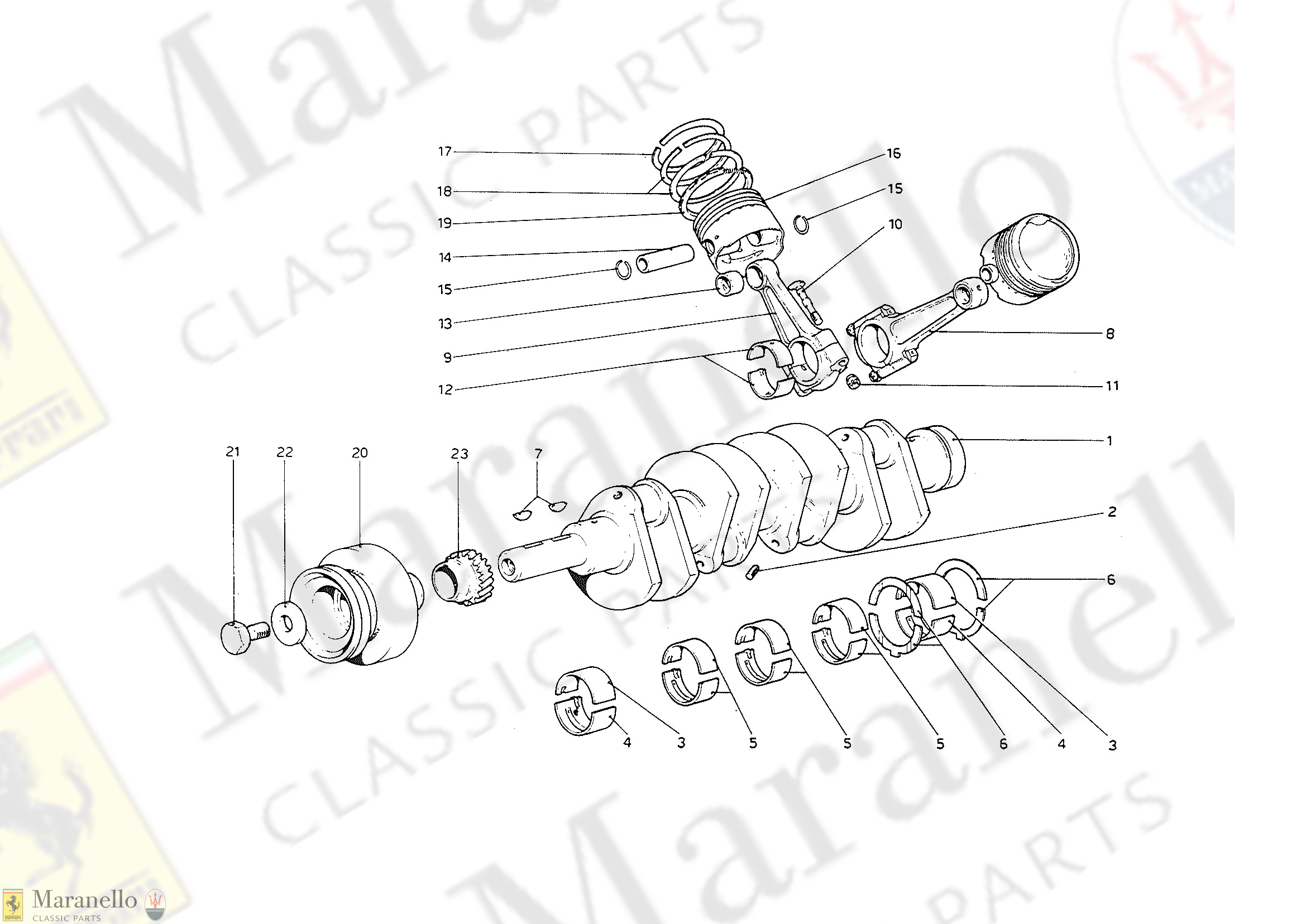 003 - Crankshaft - Connecting rods and pistons