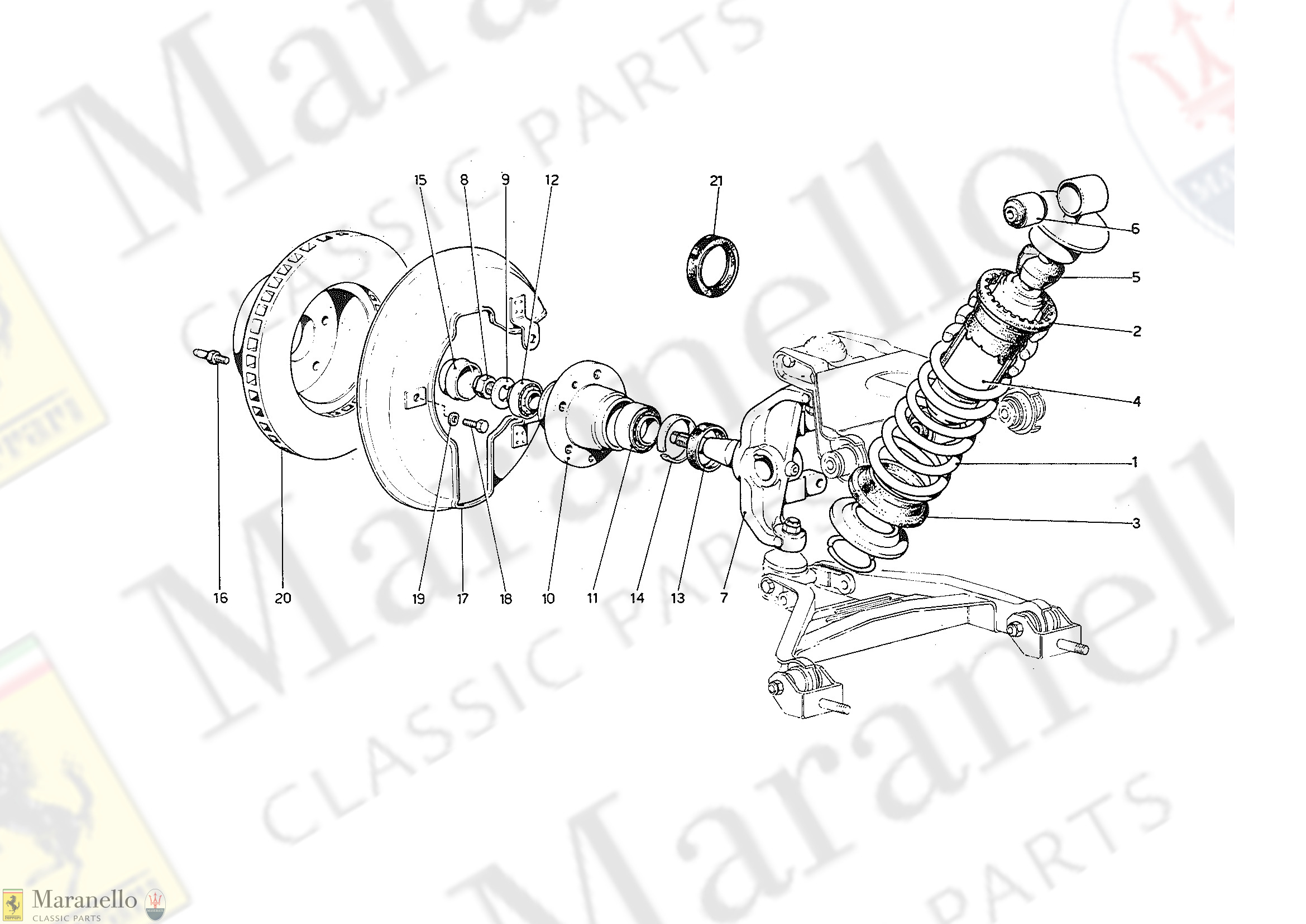 037 - Front Suspension - Shock Absorber & Brake Disc