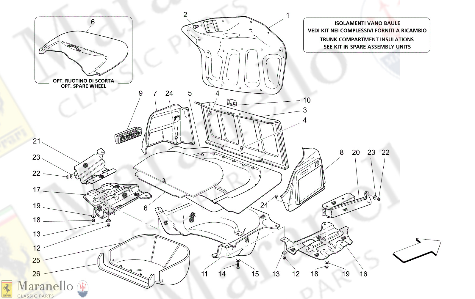 C9.61 - 13 - C961 - 13 Trunk Hood Compartment Trims