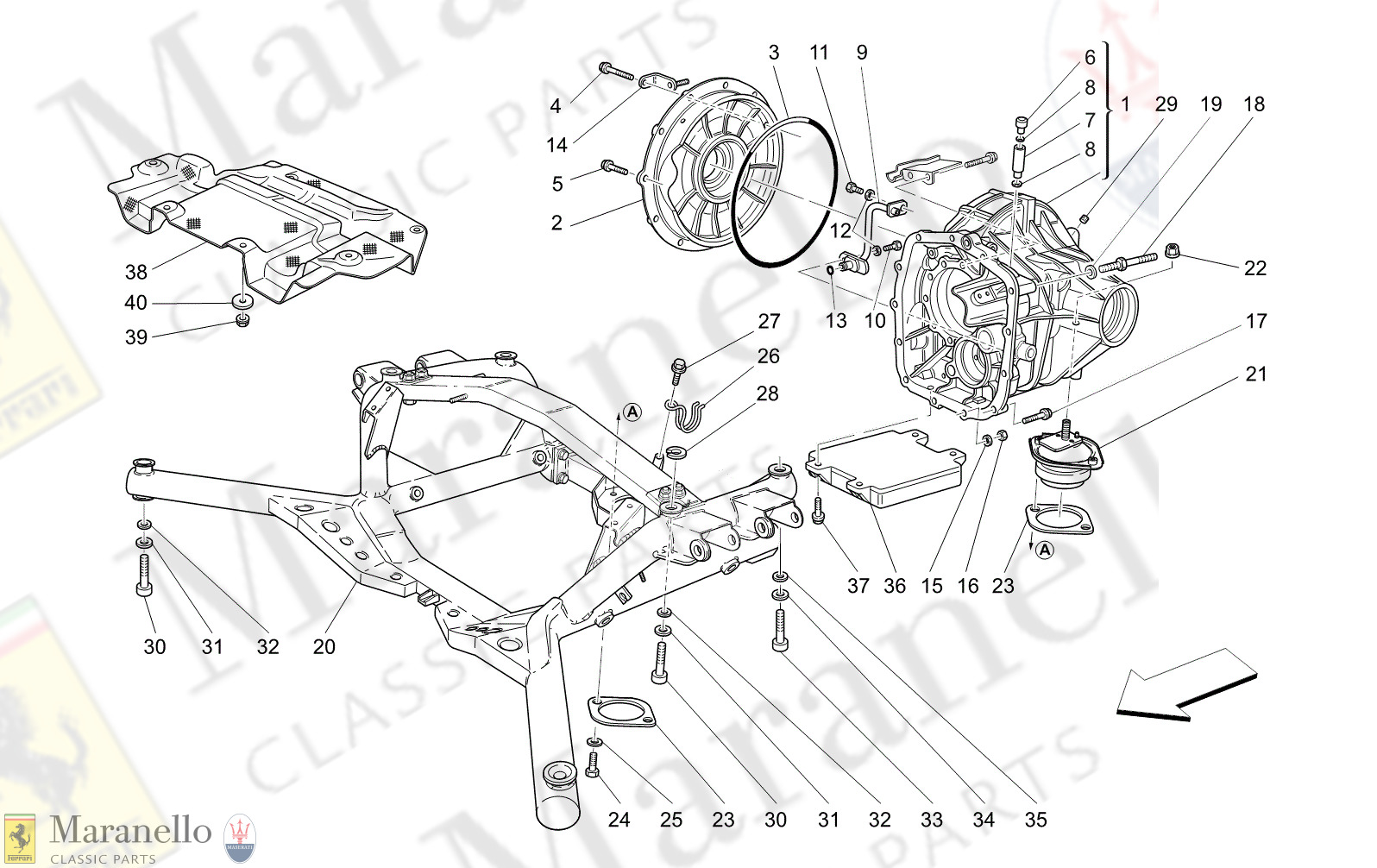 M3.22 - 13 - M322 - 13 Differential Box And Rear Underbody