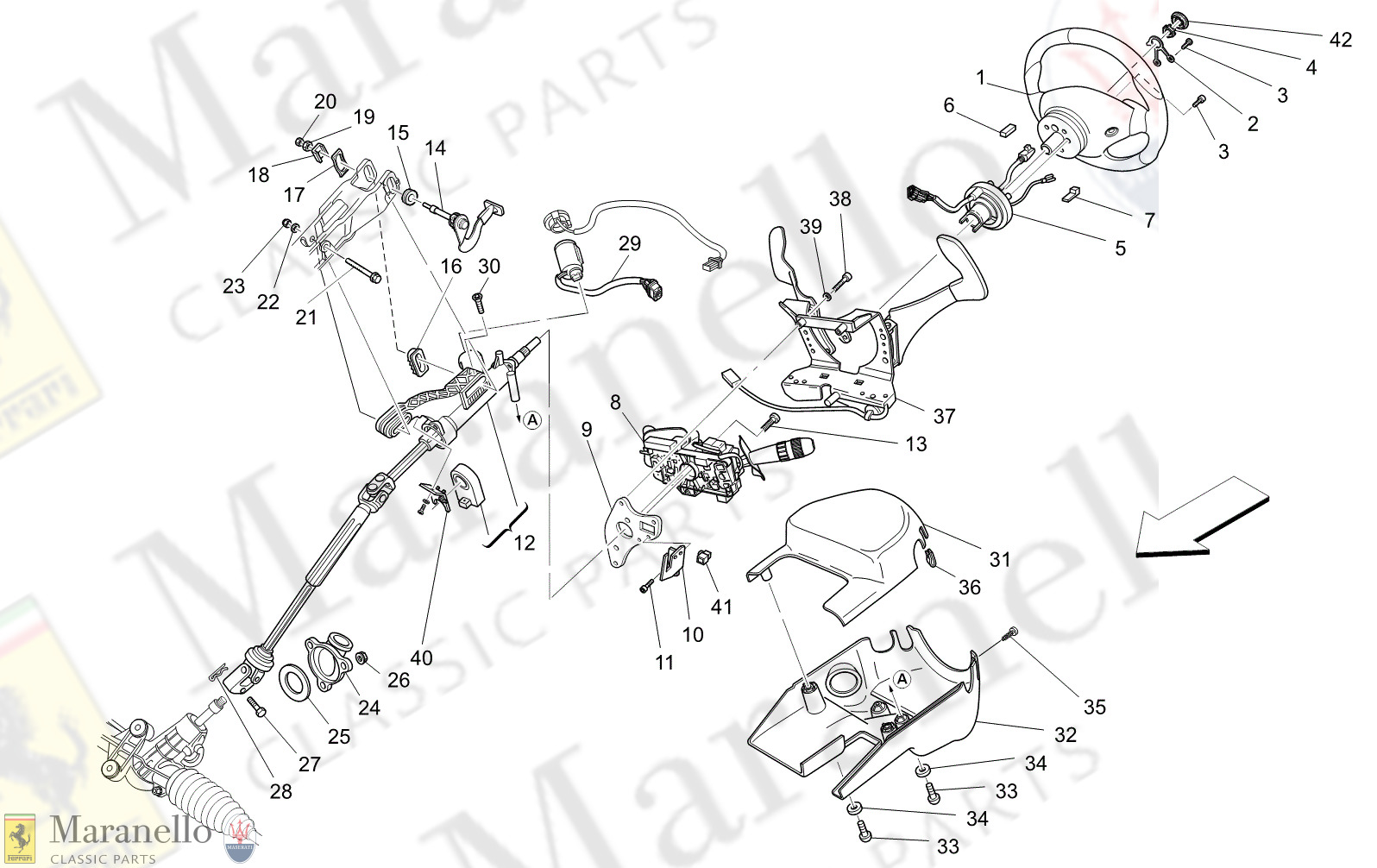 M5.00 - 13 - M500 - 13 Steering Column And Steering Wheel Unit