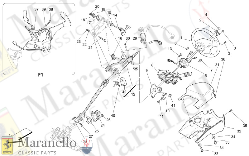 M5.00 - 1 STEERING COLUMN AND STEERING WHEEL UNIT