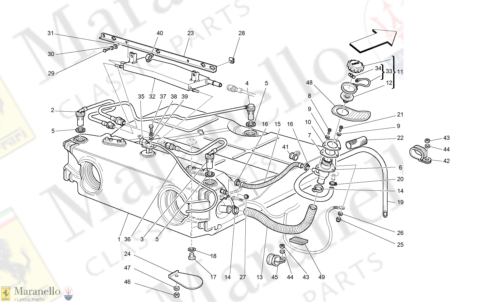 011 - Fuel Tank - Union And Piping -Not For Usa And Cdn-