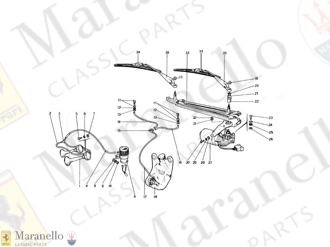 170 - Windshield Wiper, Washer And Horn (Valid For RHD - Aus Versions)