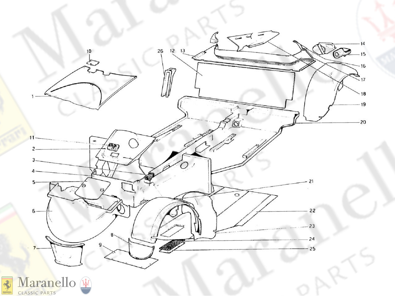 153 - Body Shell - Inner Elements (Valid For RHD - Aus Versions)