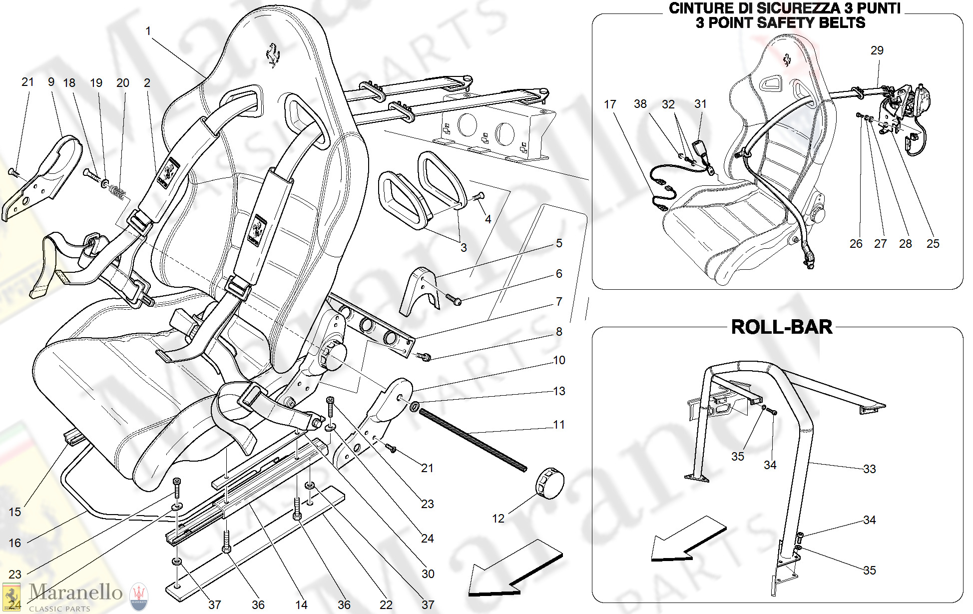 124 - Sport Seat-4 Point Belts-Roll Bar