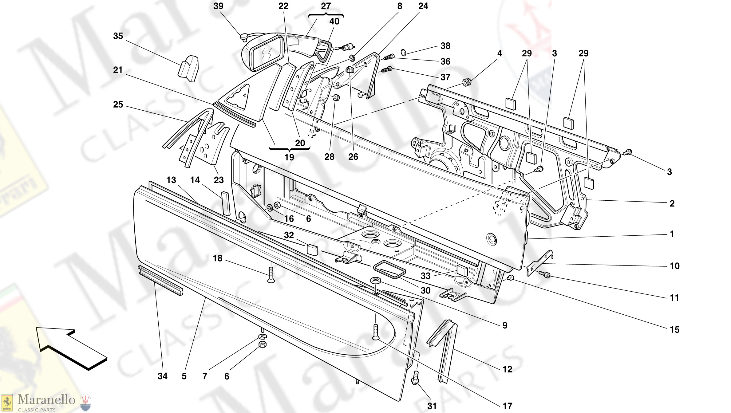 121 - Doors - Framework And Rear Mirror