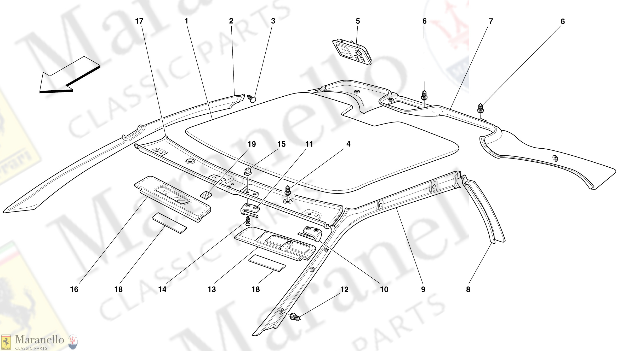 113 - Roof Trims -Valid For Berlinetta-