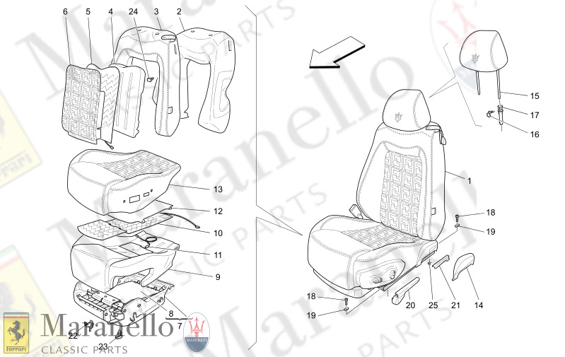 09.40 - 3 FRONT SEATS TRIM PANELS       Available