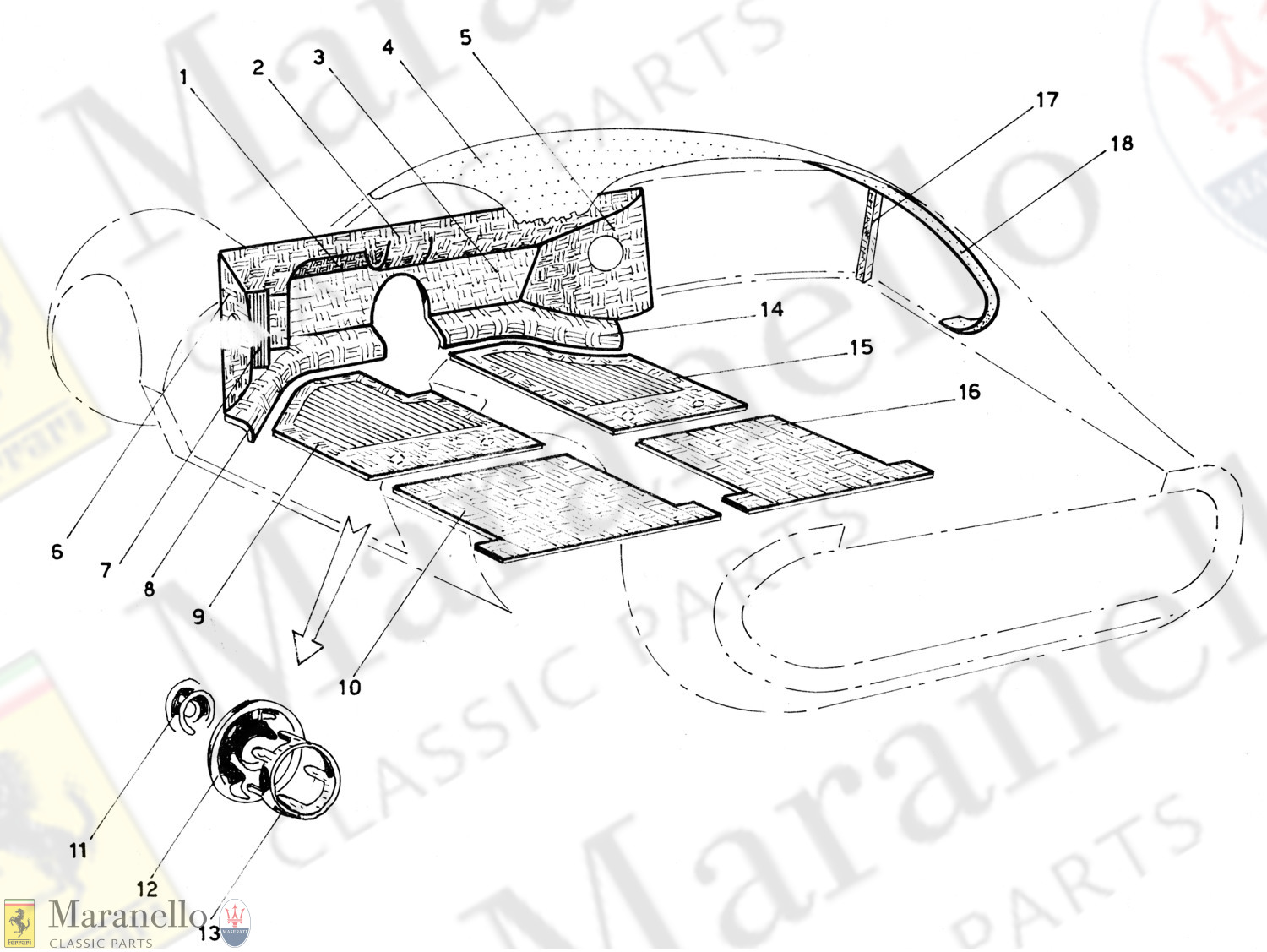 Ferrari Part 20 36 17 Rh Moulding Maranello Classic Parts 3247