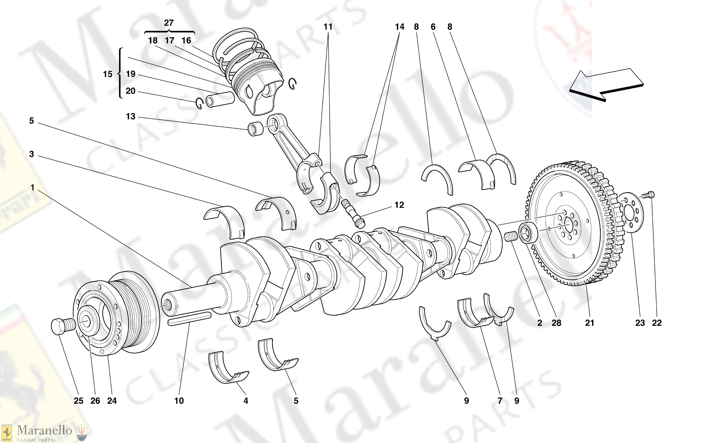 003 - Driving Shaft - Connecting Rods And Pistons