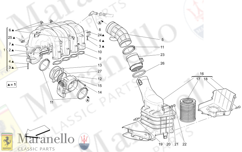 M1.40 - 1 INTAKE MANIFOLD AND THROTTLE BODY