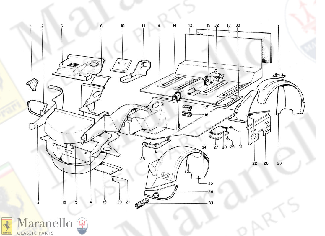 103 - Body Shell - Inner Elements Lower